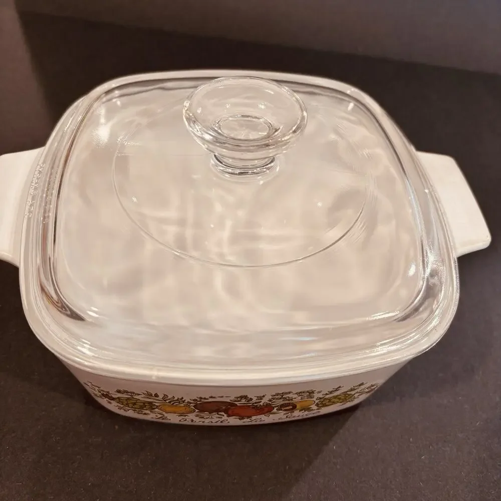 Vintage Corning Ware Spice of Life Le Persil La Sauge 1 1/2 Qt pyrex Glass Lid